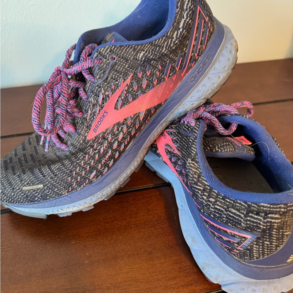 Brooks Running Shoes with Pink and Blue Accents